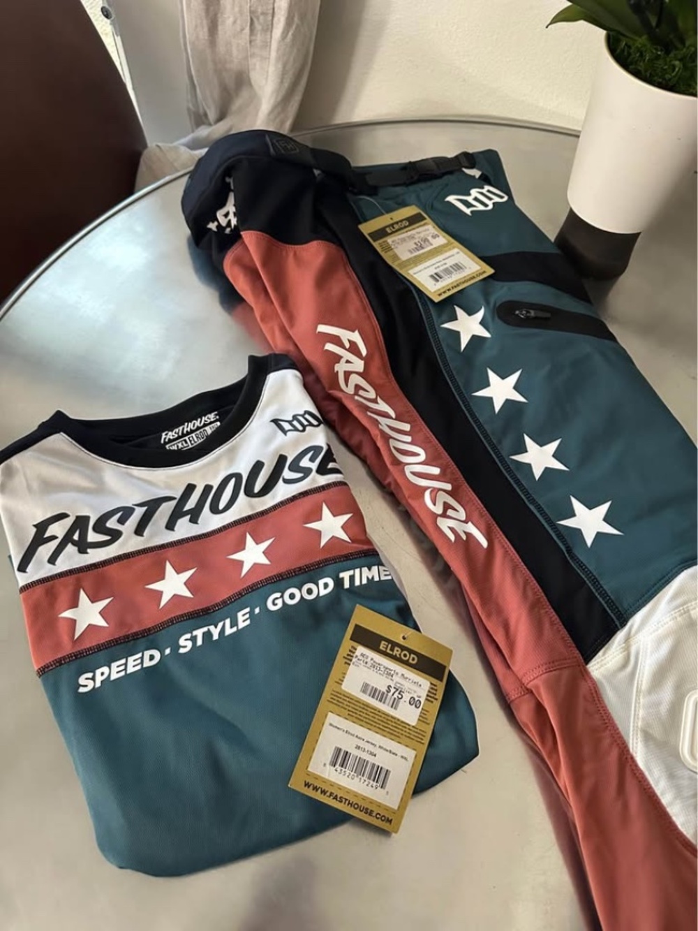 Women’s Fasthouse Moto Set Patriotic Dirtbike USA XL / 8